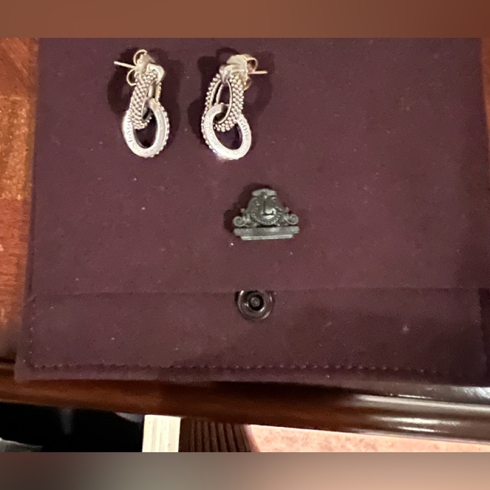 Sterling Silver Lagos Double Circle Earrings - image 1